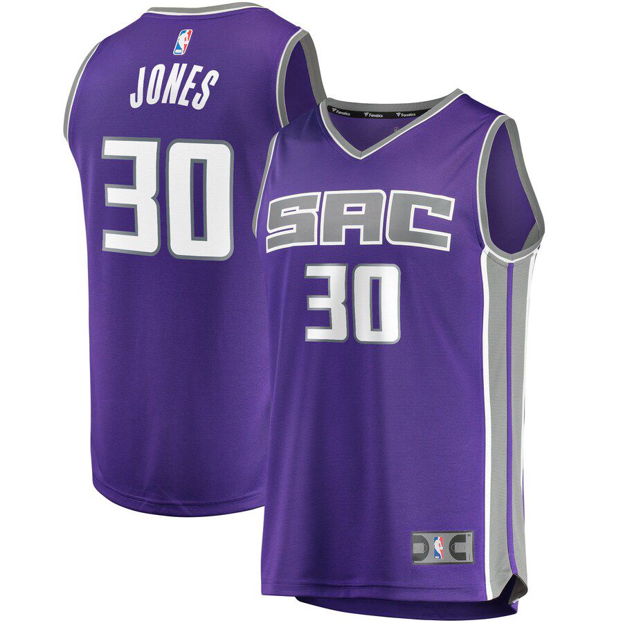 Men Sacramento Kings #30 Damian Jones Fanatics Branded Purple Fast Break Replica NBA Jersey